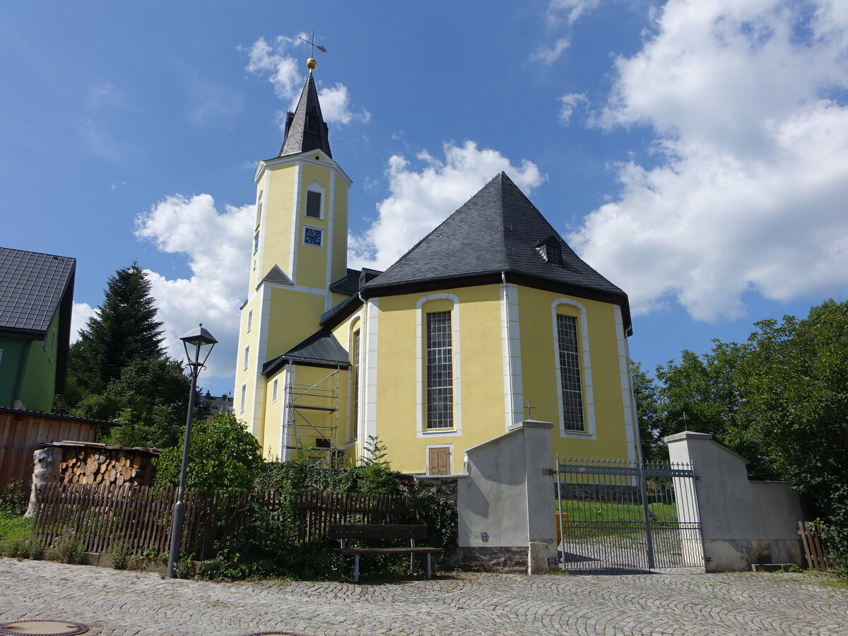 Grnstdtel, evangelische St. Annen Kirche, erbaut von 1723 bis 1724 (19.08.2023)