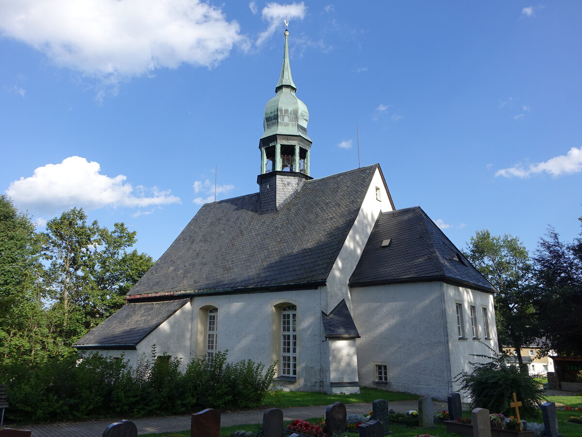 Grumbach, evangelische St. Margarethen Kirche, erbaut 1680 (19.08.2023)