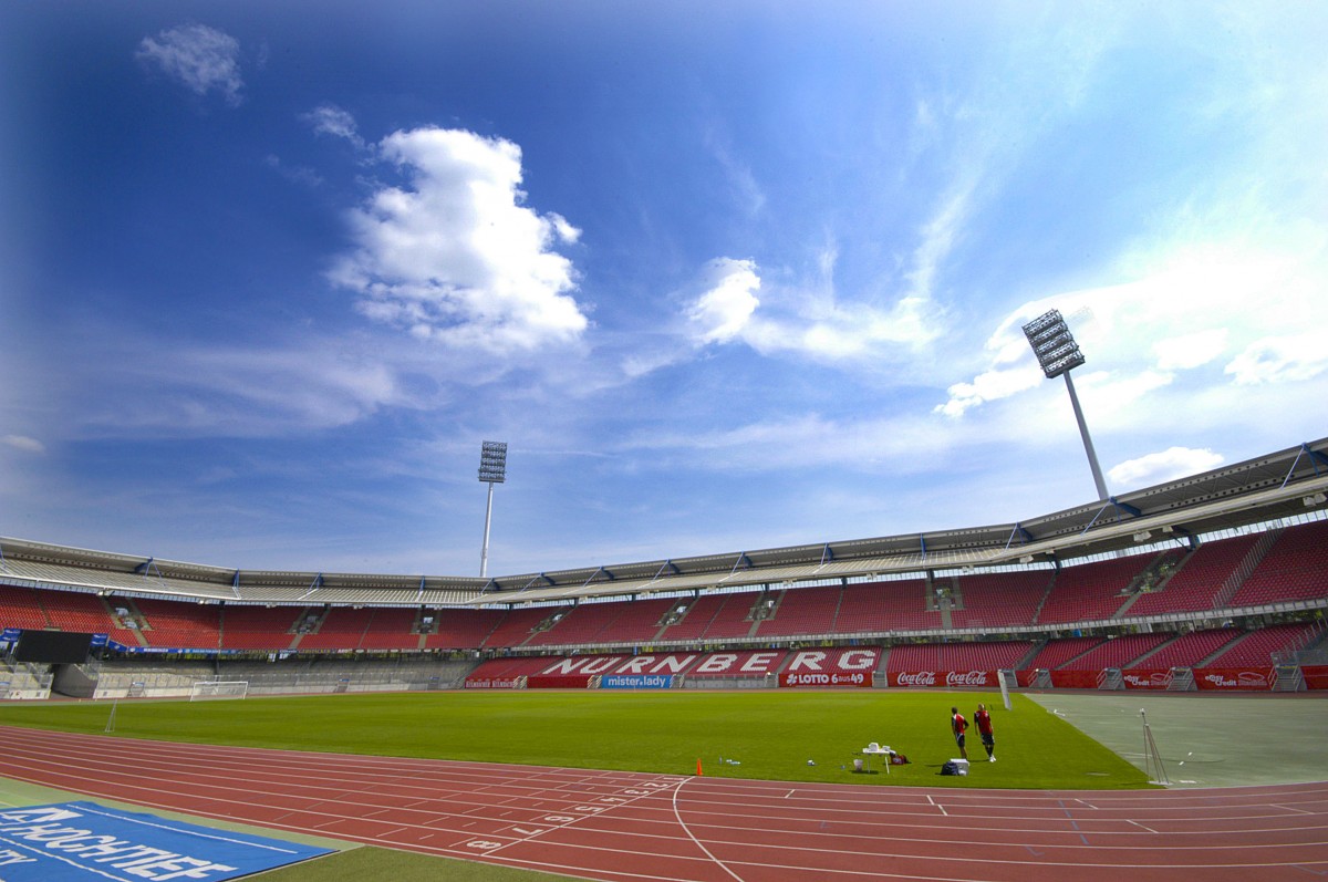 Grundig-Stadion in Nürnberg. Aufnahme: Juli 2008.