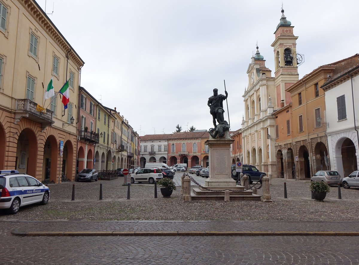 Guastalla, Dom San Pietro und Statue di Ferrante i Gonzaga (10.10.2016)