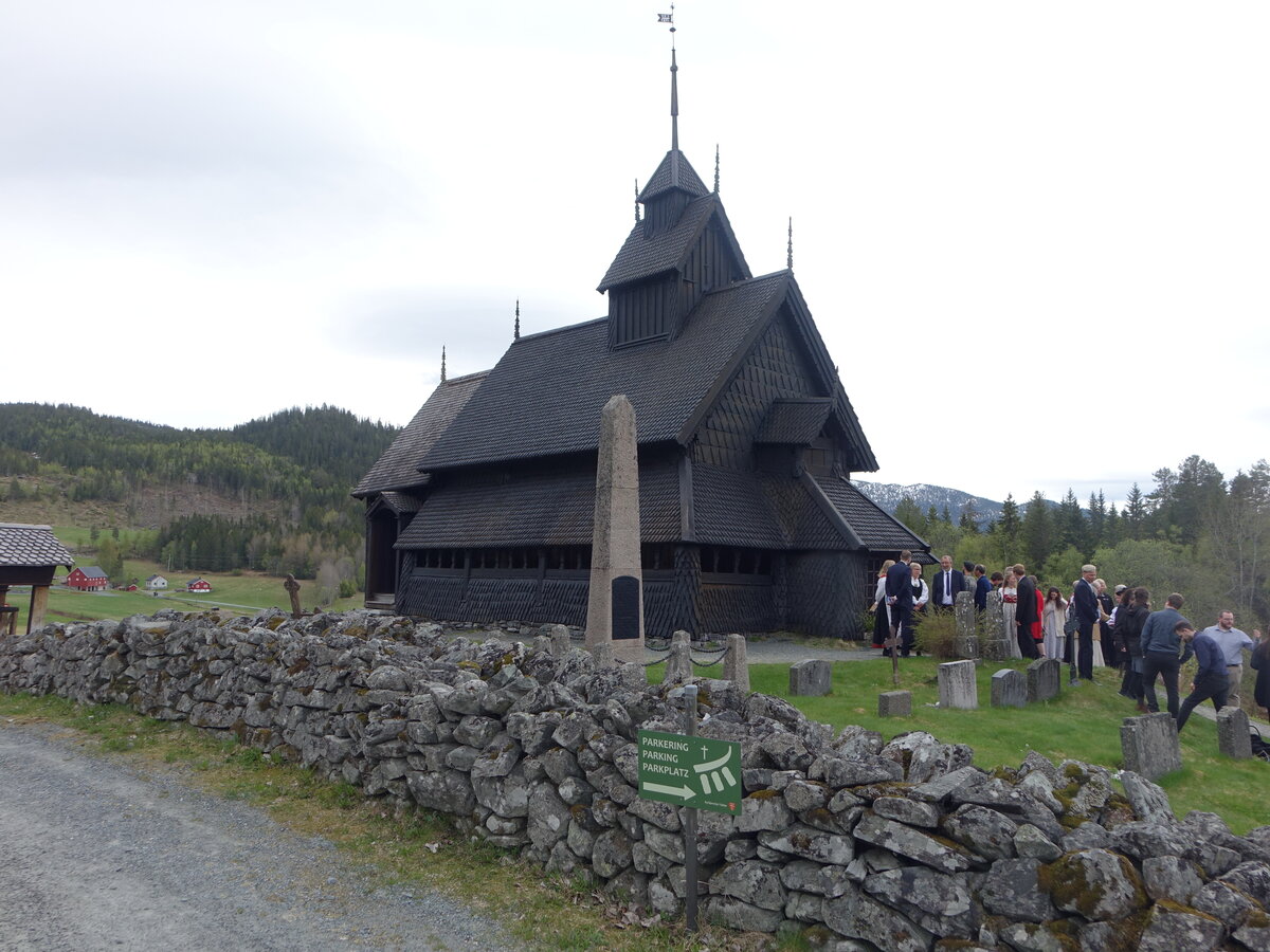 Hydalsmo, Eidsborg Stabkirche, erbaut im 13. Jahrhundert (27.05.2023)