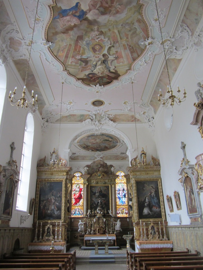 Habsthal, Klosterkirche St. Stephanus, Fresken von Gottfried Bernhard Gz, Altre von johann Walter, Bildhauer Hans Jrg Martini (26.01.2014)