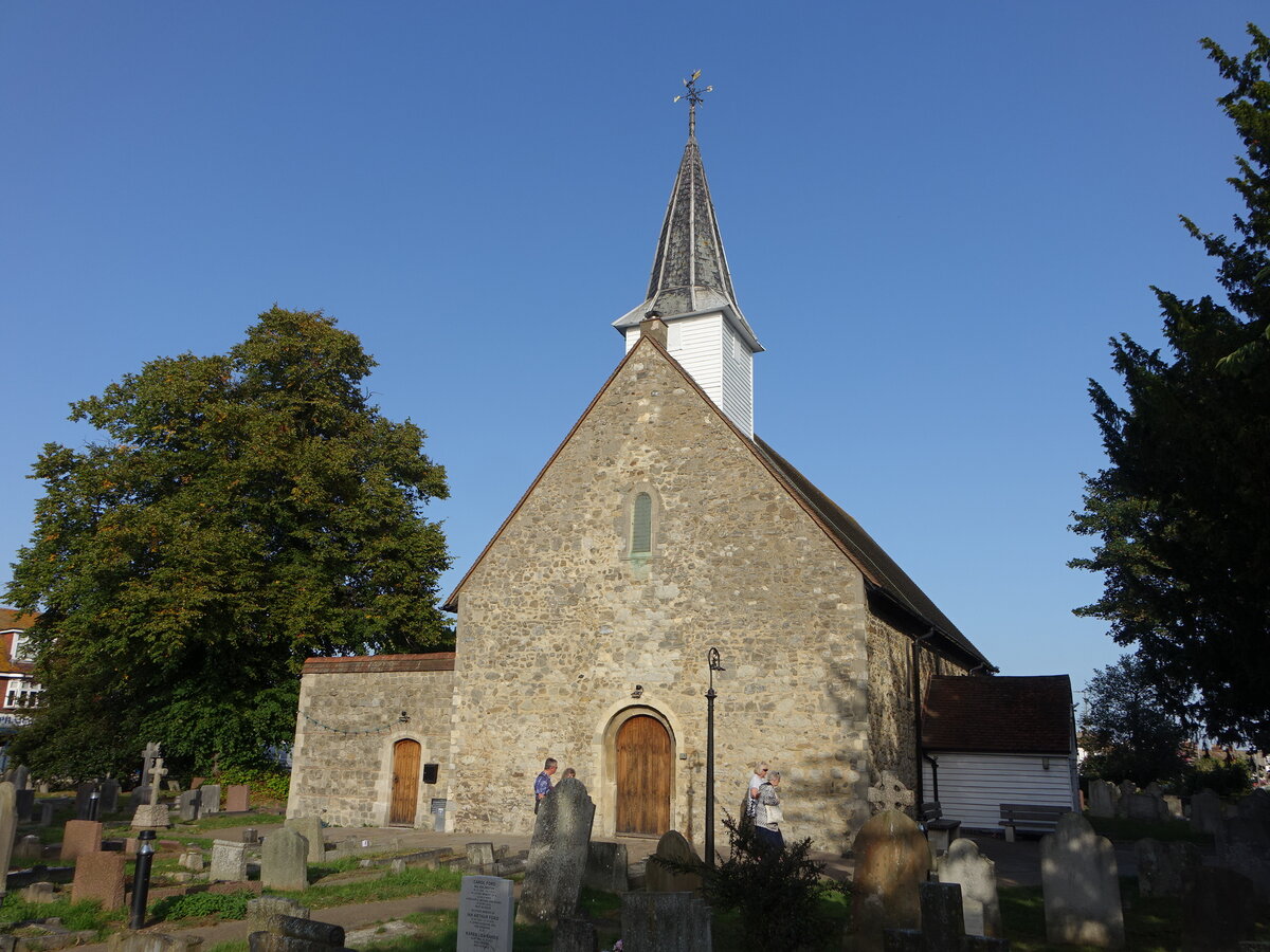 Hadleigh, Pfarrkirche St. James, erbaut im 12. Jahrhundert im normannischen Stil (05.09.2023)
