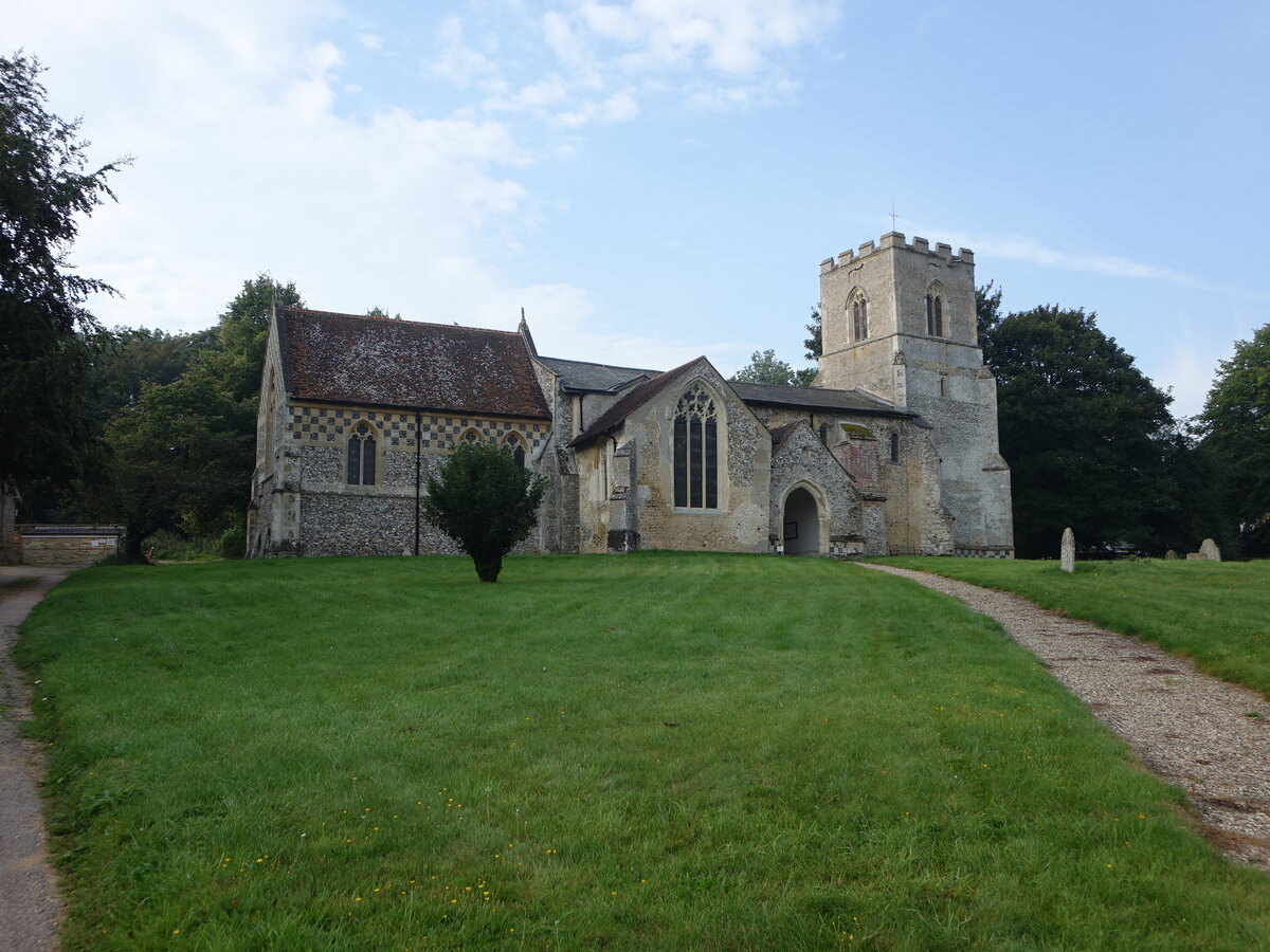 Hadstock, Pfarrkirche St. Botolph, erbaut ab 1020 (07.09.2023)