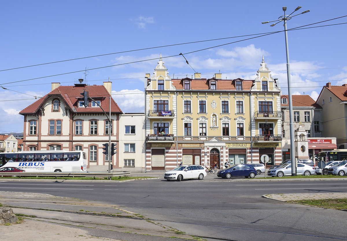 Huser an der Ulrica lgrundwaldzka im Danziger Vorort Oliwa (Gdańsk Oliwa). Aufnahme: 14. August 2019.