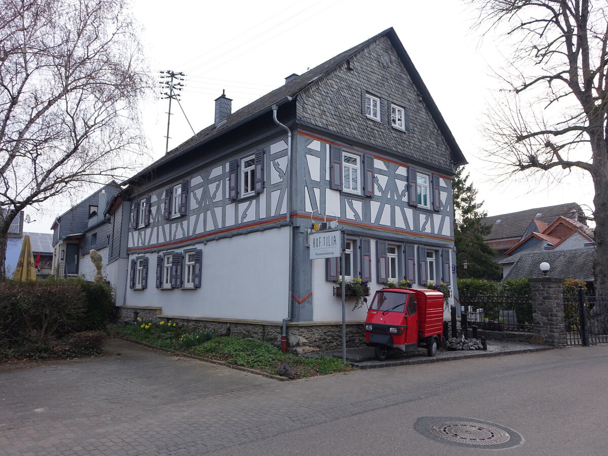 Hahnsttten, Fachwerkhaus in der Nussbergstrae (20.03.2022)