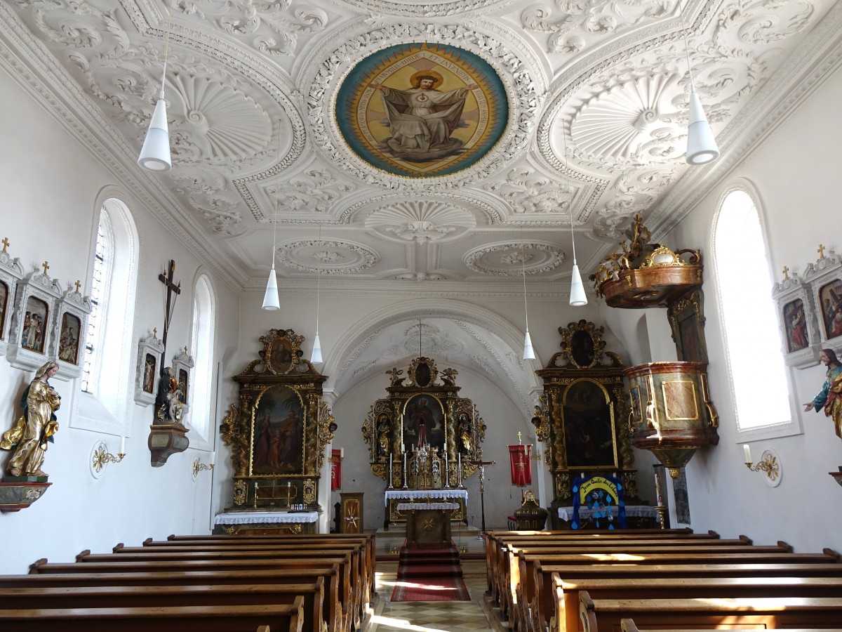 Hainsfarth, Innenraum der Pfarrkirche St. Andreas (18.03.2015)