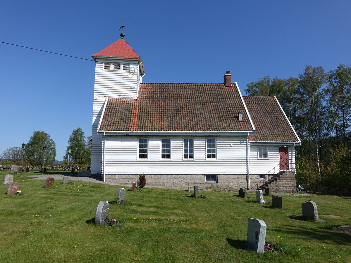 Halden, Sndre Enningdalen Kirche, erbaut 1956 durch den Architekten Tag Borg (20.05.2023)