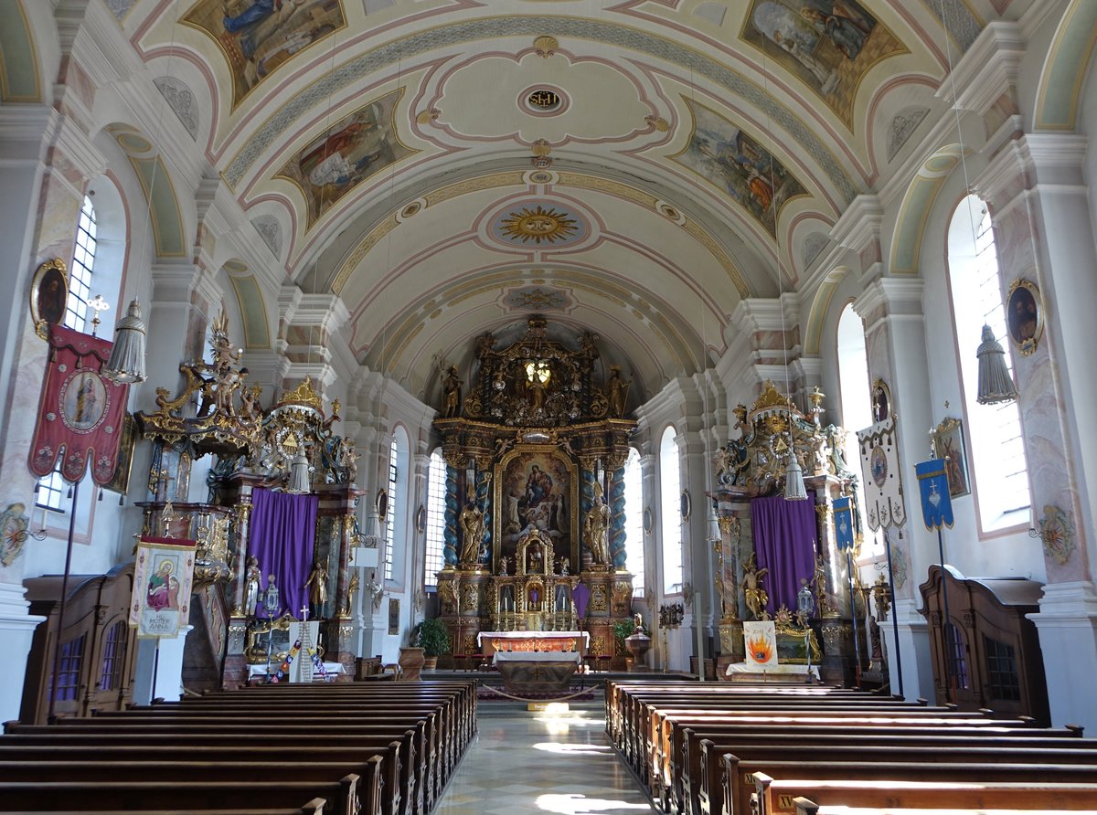 Halfing, barocker Ausstattung in der Pfarrkirche Maria Himmelfahrt (02.04.2017)