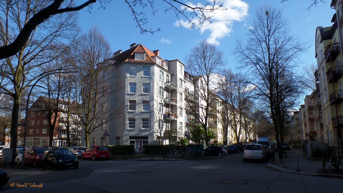 Hamburg am 20.3.2018: Wohnstrae in Barmbek-Sd