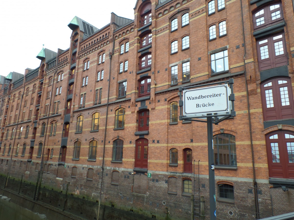 Hamburg am 23.2.2015: Speicherstadt, Speicher am Wandrahmsfleet