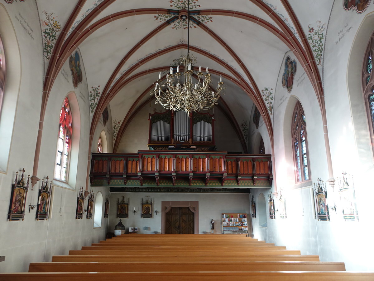 Hammereisenbach, Orgelempore in der kath. Pfarrkirche St. Johann (26.12.2018)
