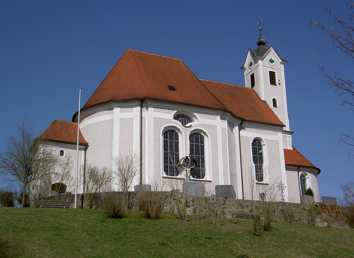 Hammerstetten, Pfarrkirche St. Nikolaus, Langhaus erbaut 1720, Chorturm von 1762 (26.03.2012)