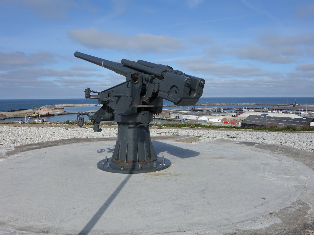 Hanstholm, Geschtz der Kstenbatterie im Bunkermuseum (19.09.2020)