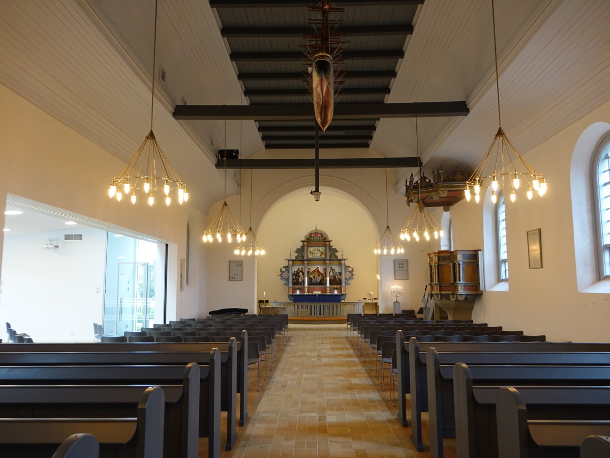 Harbore, Innenraum der Dorfkirche, Altar von 1605 (19.09.2020)