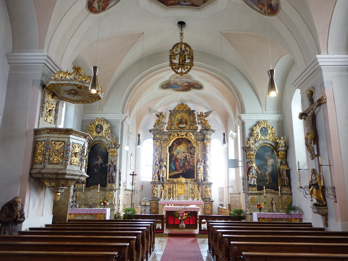 Harenzhofen, barocker Innenraum der Pfarrkirche St. gidius (20.08.2017)