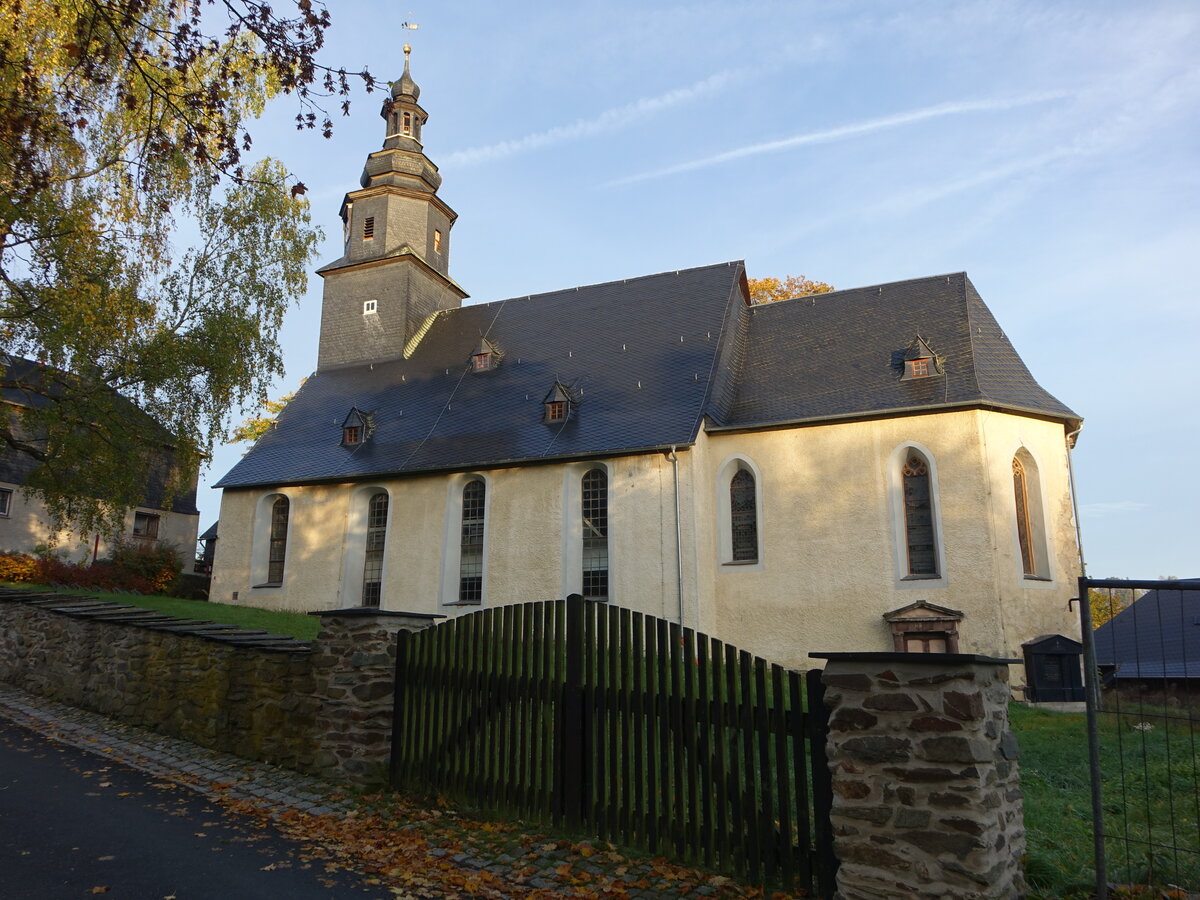 Harra, evangelische St. Nikolaus Kirche am Kirchberg (17.10.2022)