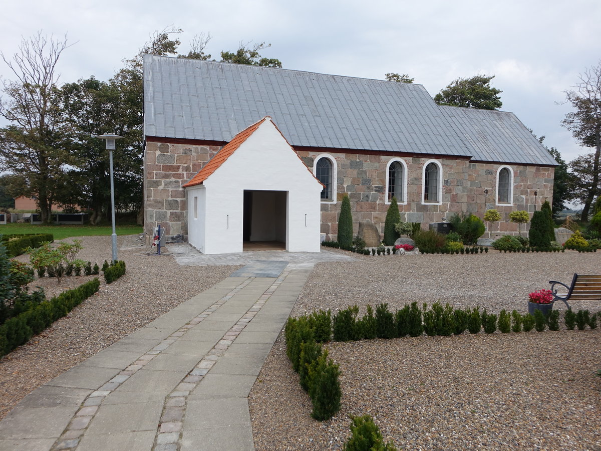 Harritslev, romanische evangelische Kirche, neu erbaut bis 1903 (23.09.2020)