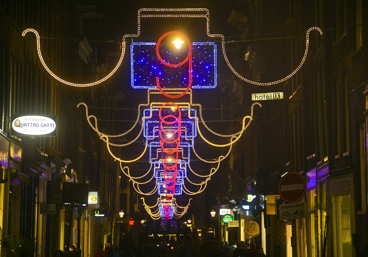 Hartenstraat in Amsterdam am Abend. Aufnahme: 3. Januar 2017.