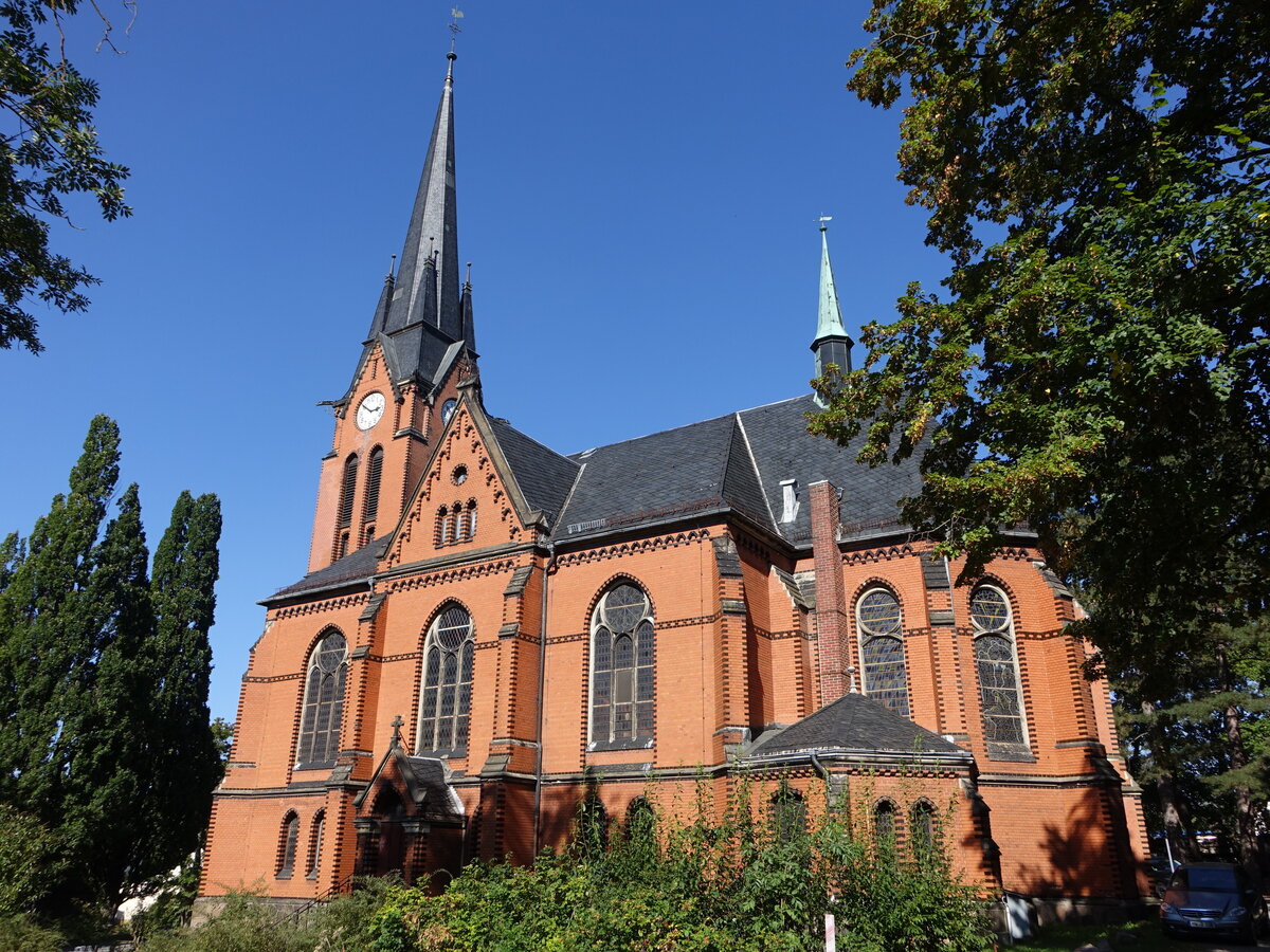 Hartmannsdorf, evangelische Kirche, erbaut von 1893 bis 1894 (16.09.2023)