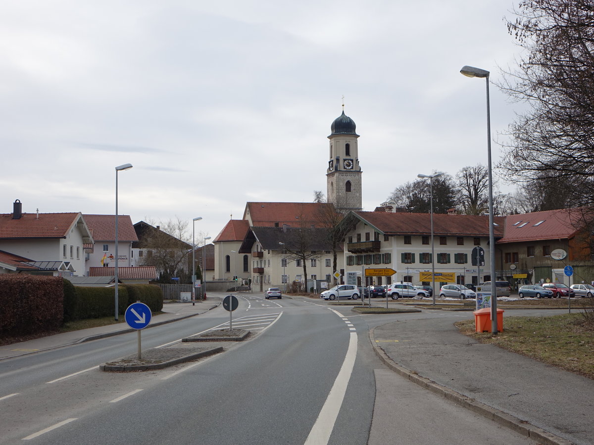 Haslach, Pfarrkirche Mari Verkndigung, erbaut 1846, Chor neu erbaut von 1873 bis 1876 (26.02.2017)