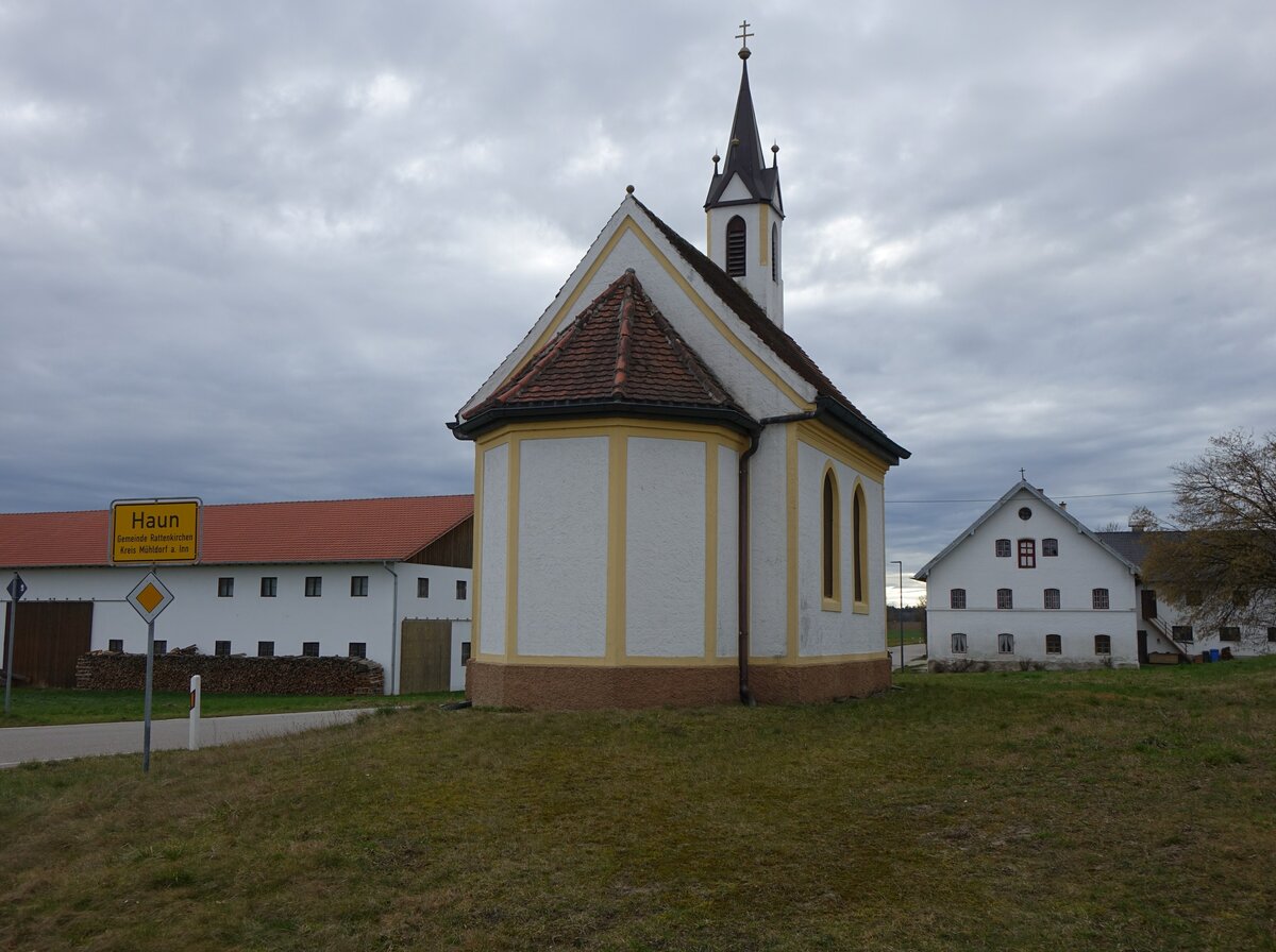 Haun, Dorfkapelle, erbaut 1907 durch von Simon und Anna Hundseder (21.02.2016)