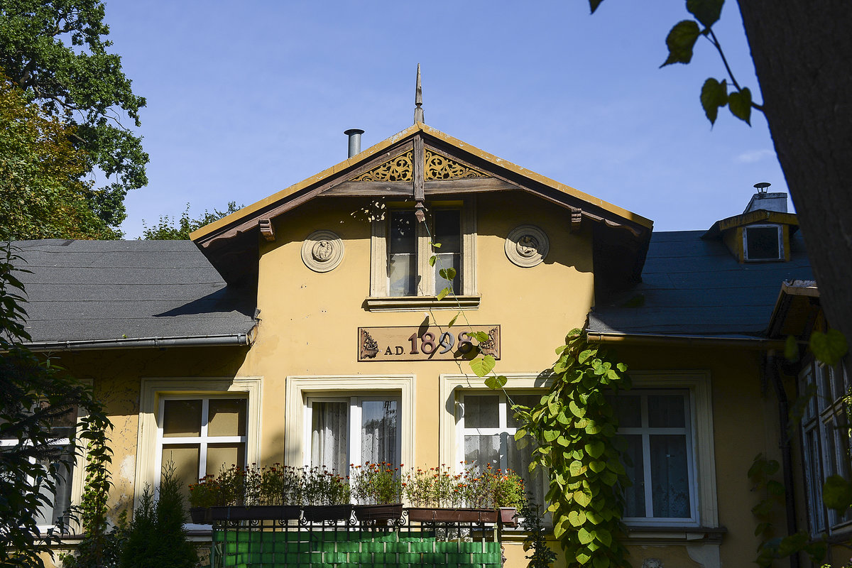 Haus am Chopin-Weg (Frederyka Chopyna - frher: Eissenhardt Strae) in Zoppot / Sopot. Aufnahme: 14. August 2019.