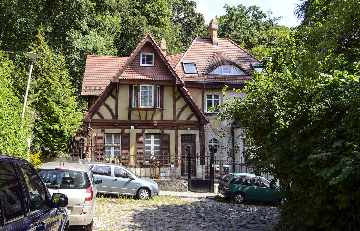 Haus aus der deutschen Grnderzeit im Danziger Ortsteil Langfuhr (Gdansk-Wrzeszcz). Aufnahme: 14. August 2019.