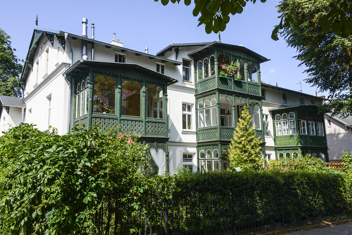 Haus im Jschkental (Jaskowa Molina) im Danziger Stadtteil Langfuhr (Gdańsk-Wrzeszcz). Aufnhame: 14. August 2019.