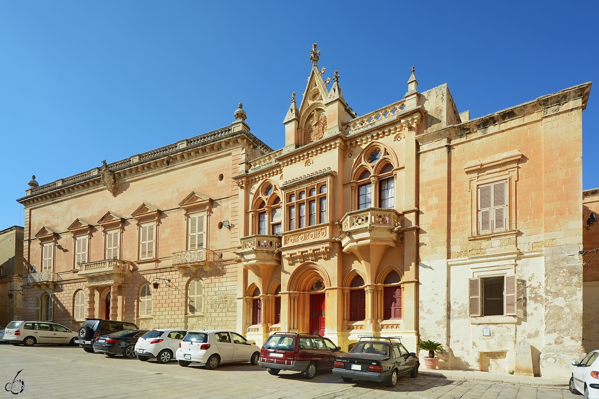 Haus und Palast Gourgion stammen aus dem 18. Jahrhundert und befinden sich in Mdina. (Oktober 2017)
