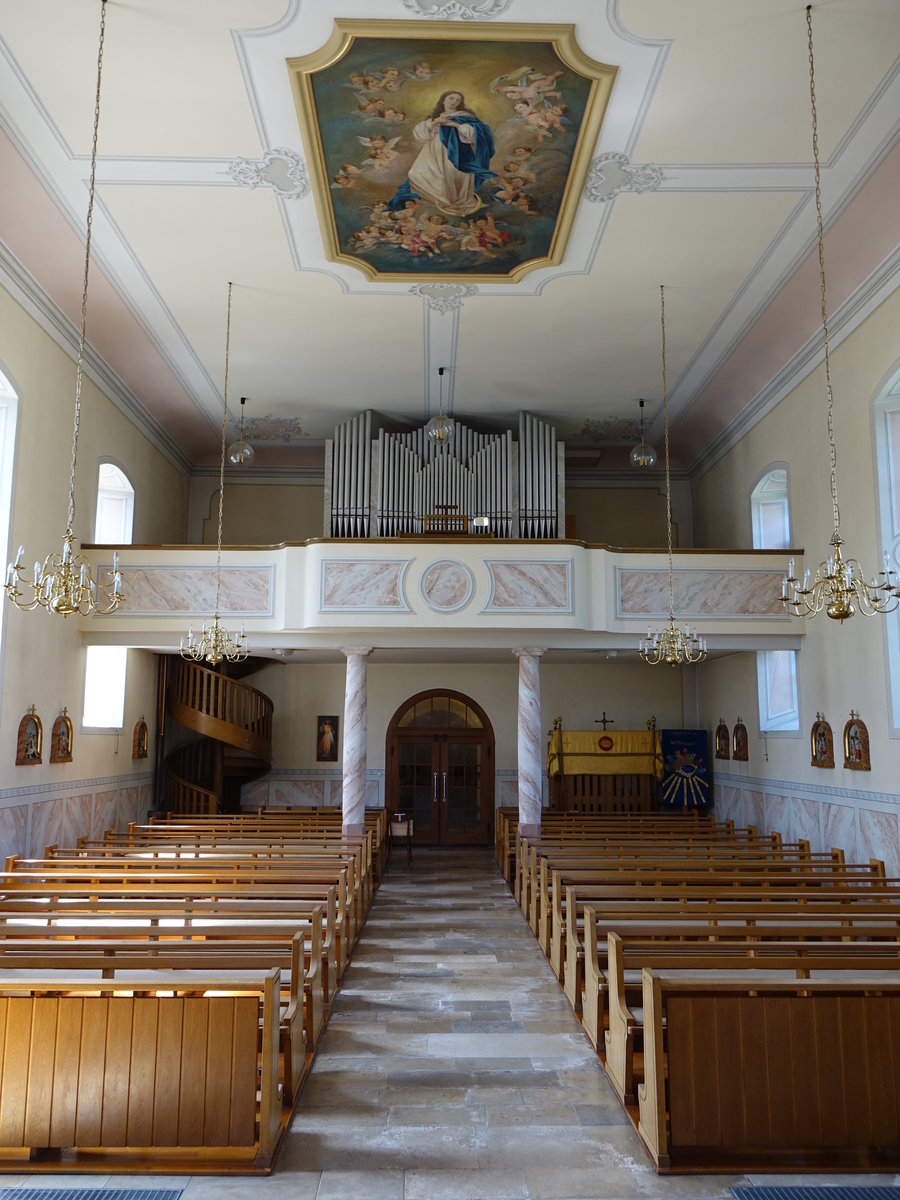 Hausen an der Mhlin, Orgel von 1980 in der St. Johannes Kirche (15.08.2016)