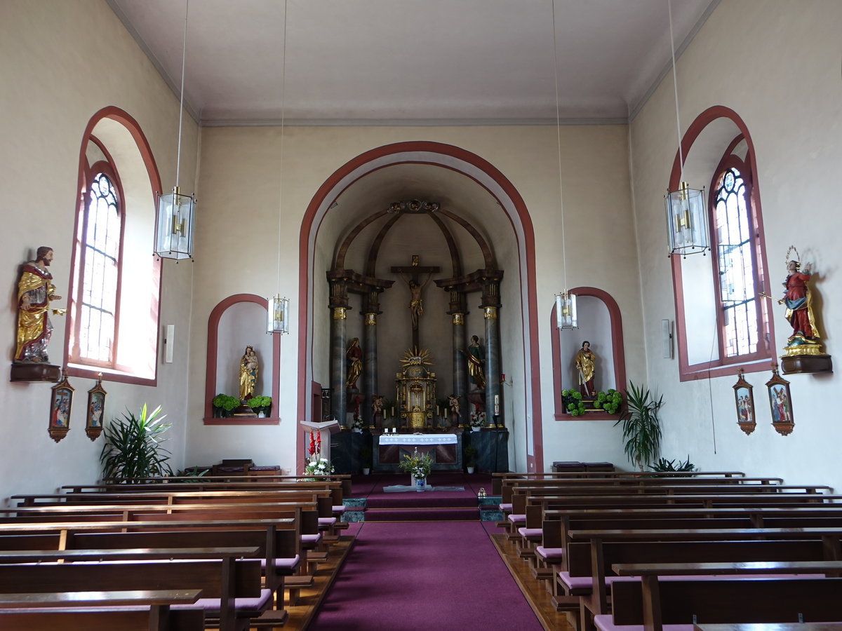 Hausen, neubarocker Innenraum der Pfarrkirche St. Cyriakus (15.08.2017)