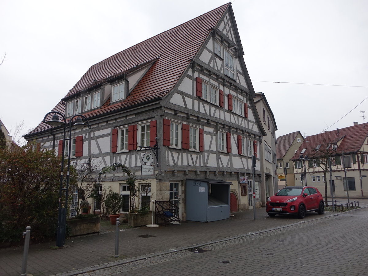 Hedelfingen, Weinstube im alten Haus, erbaut im 16. Jahrhundert, heute Heimatmuseum (03.02.2019)