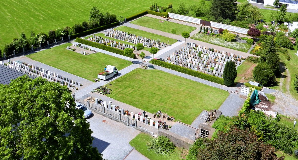 Heiden, Friedhof, Sicht vom Kirchturm - 02.06.2014