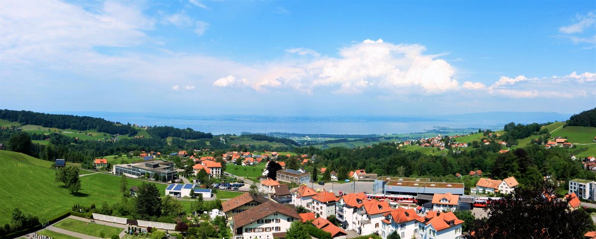 Heiden, Panoramasicht vom Kirchturm in Richtung Bodensee - 02.06.2014