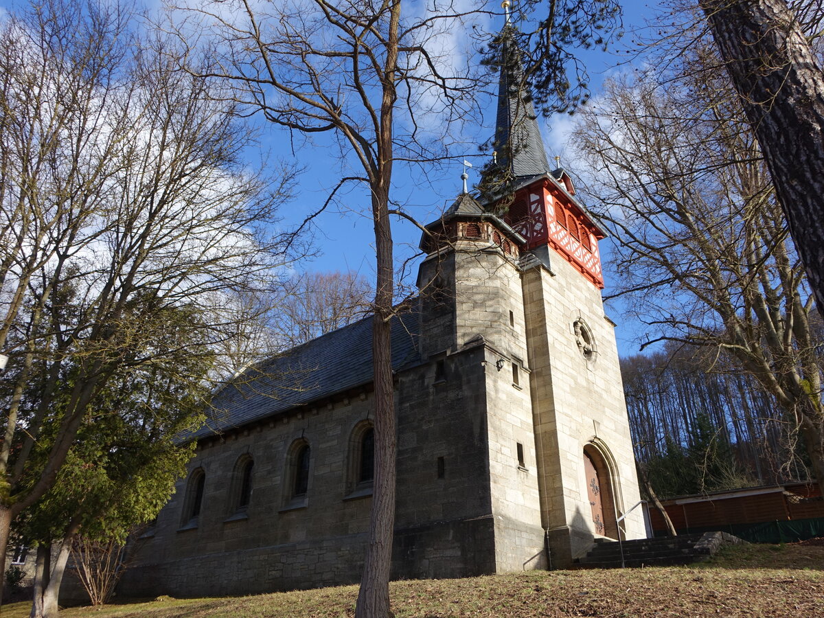 Helba, evangelische Kirche, erbaut von 1884 bis 1885 durch Albert Neumeister (26.02.2022)