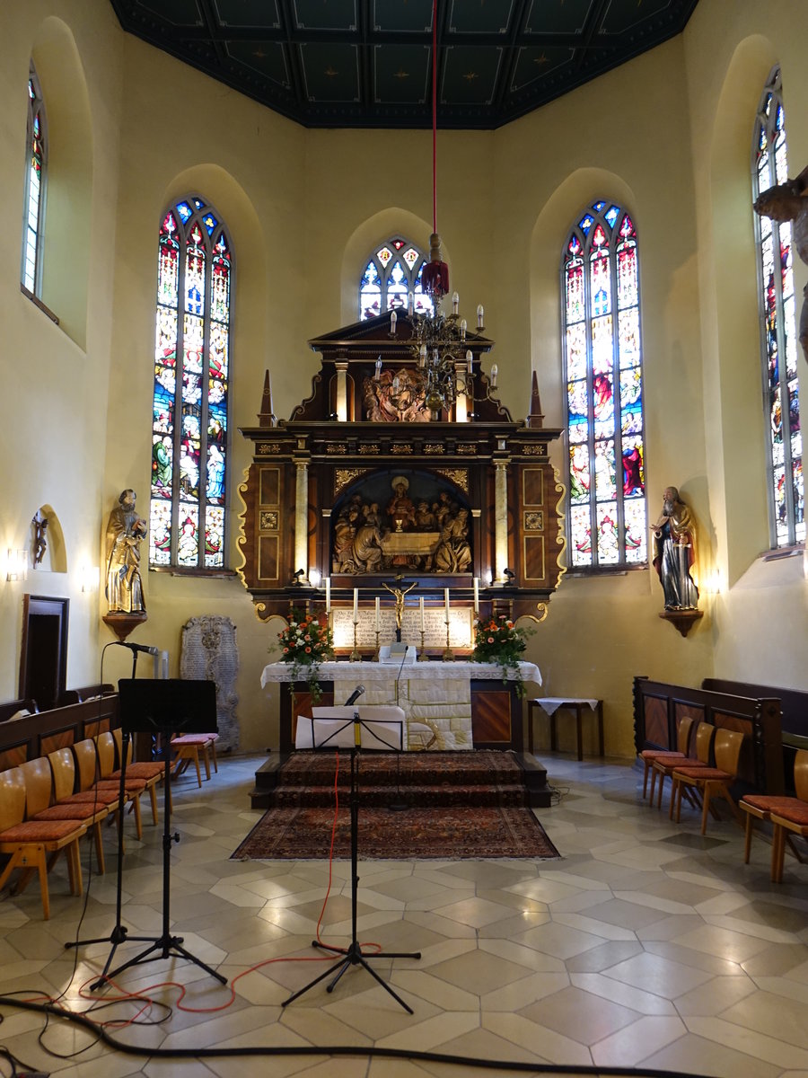 Helmbrechts, Hochaltar in der Ev. Stadtpfarrkirche St. Johannes (21.04.2018)