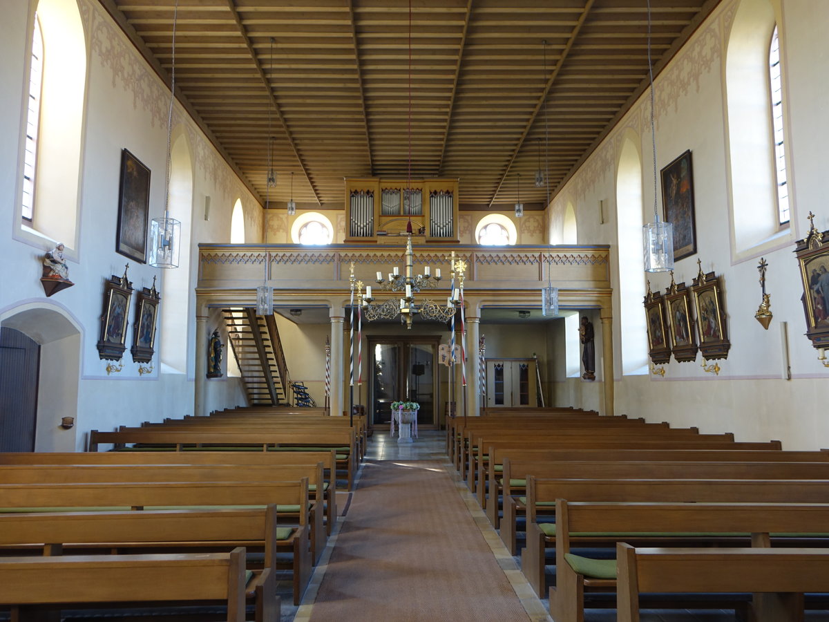 Herbstadt, Orgelempore in der kath. Pfarrkirche Hl. Kreuz (15.10.2018)