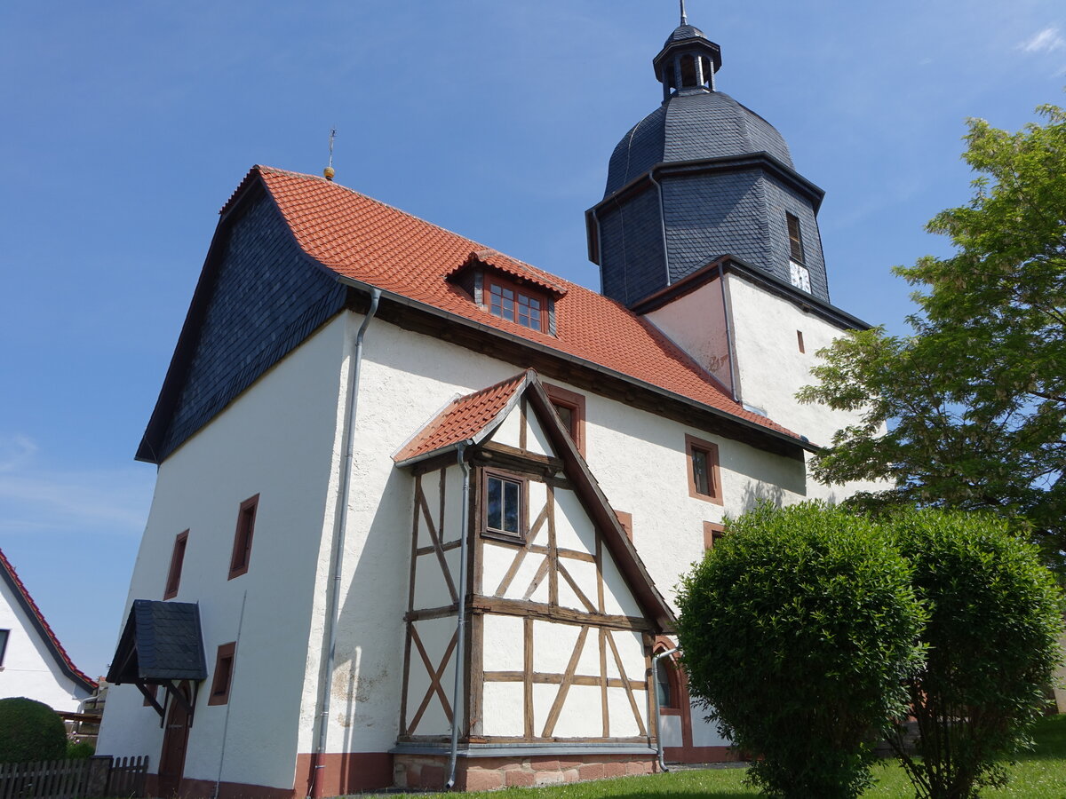 Herda, evangelische St. Margarethen Kirche, erbaut im 15. Jahrhundert (03.06.2022)