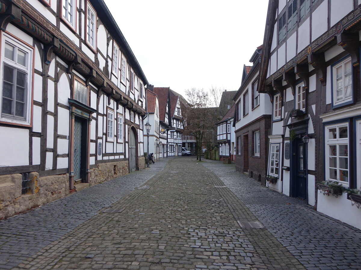 Herford, Fachwerkh�user in der Br�derstra�e (08.12.2025)