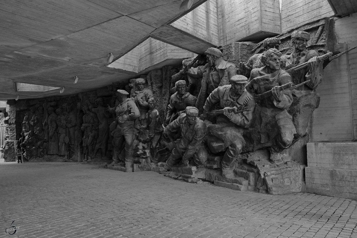 Heroische Darstellung der Rolle der Roten Armee im nationalen Museum der Geschichte der Ukraine im Zweiten Weltkrieg. (Kiew, April 2016)