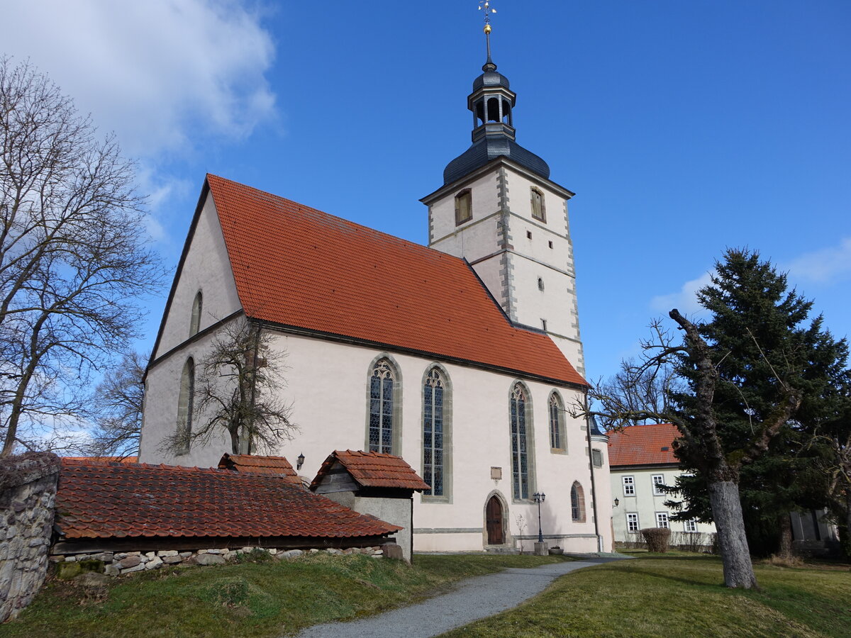 Herpf, evangelische St. Johannis Kirche, erbaut von 1611 bis 1620 (26.02.2022)