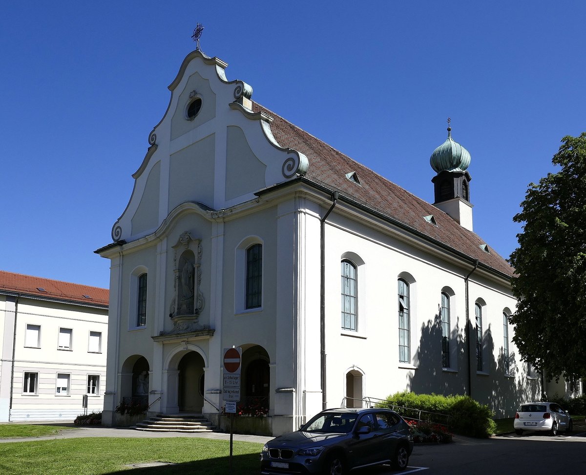Herten, Stadteil von Rheinfelden(Baden), die evangelische Kirche St.Josef, im neobarocken Stil erbaut 1928-29, Sept.2019