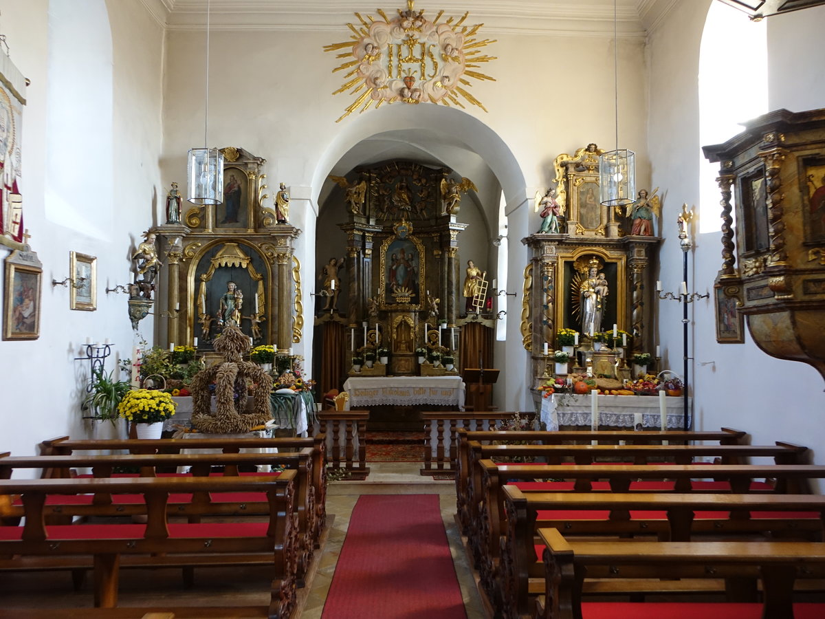 Herzogenreuth, barocke Altre in der St. Nikolaus Kirche (13.10.2018)