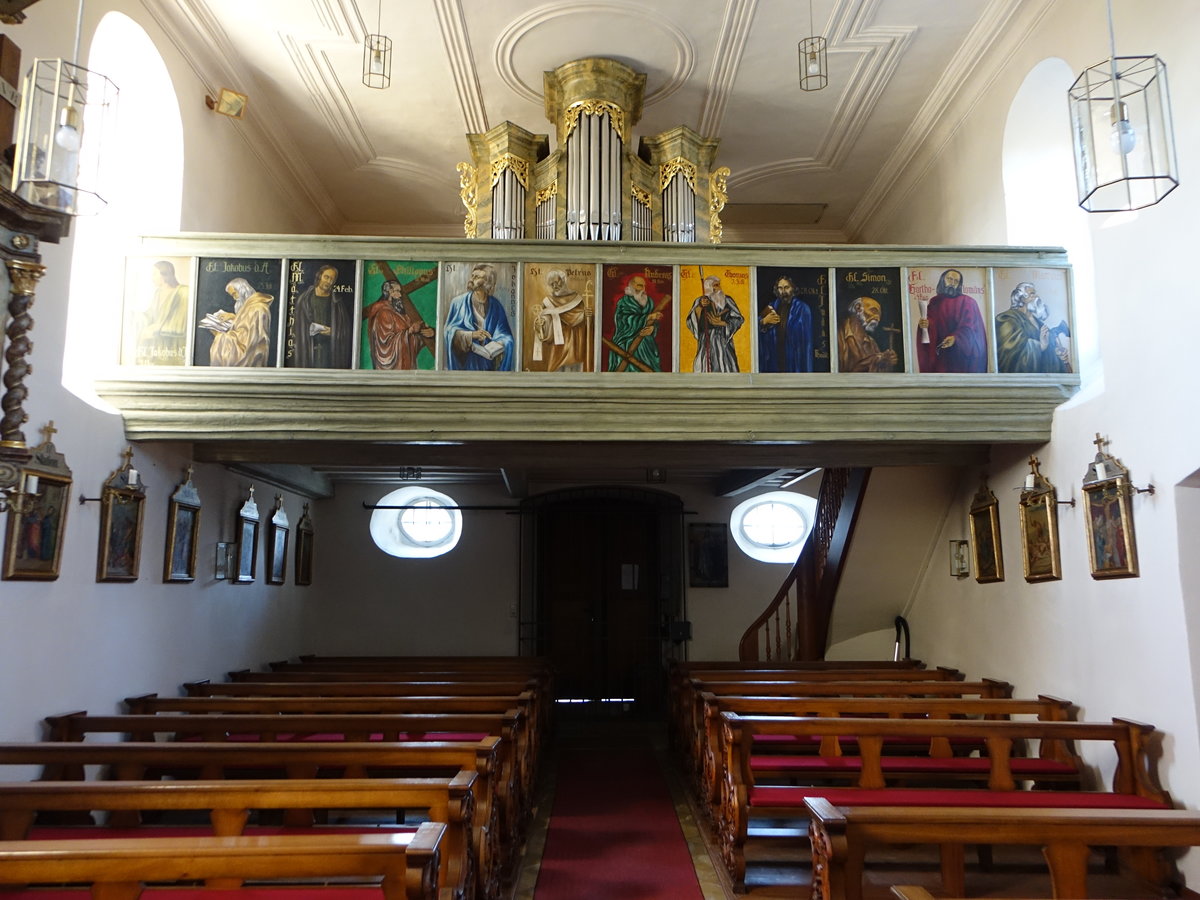 Herzogenreuth, Orgelempore in der St. Nikolaus Kirche (13.10.2018)