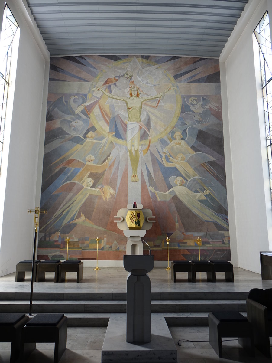 Heustreu, Chorfresko in der kath. St. Michael Kirche (08.07.2020)