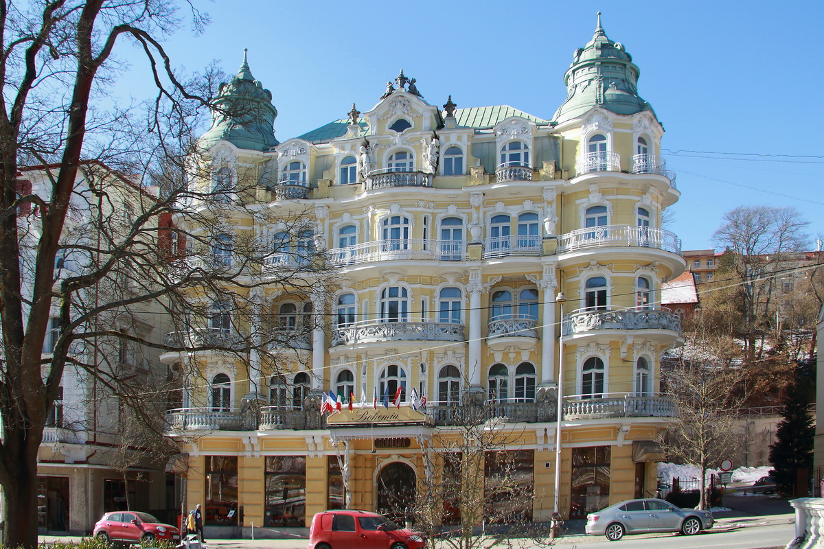 Hier am 25. Februar 2018  eines der  restaurierte Huser in Marienbad.