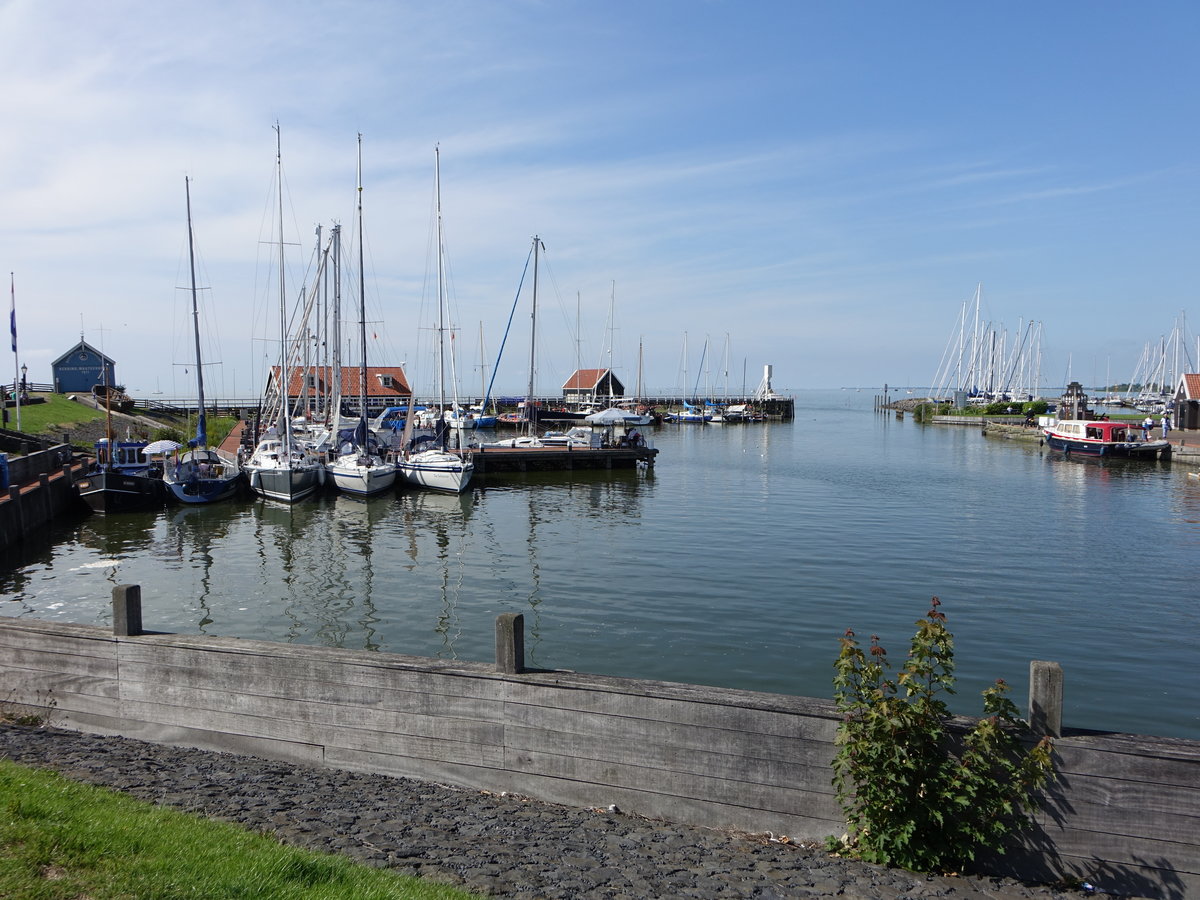 Hindeloopen, Aussicht auf dem Hafen am Ijsselmeer (26.07.2017)