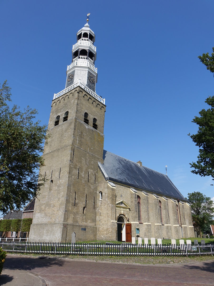 Hindeloopen, niederl. Ref. St. Gertrudis Kirche, erbaut im 17. Jahrhundert (26.07.2017)