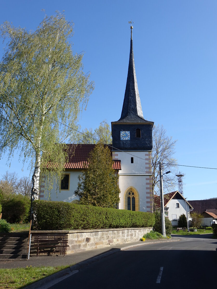 Hindfeld, evangelische Dreifaltigkeitskirche, erbaut 1554 (09.05.2021)